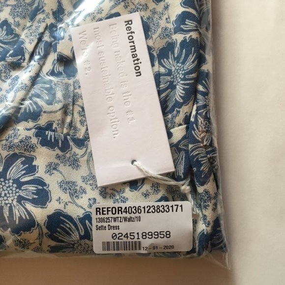 NEW Reformation Sette Dress Waltz Puffy Sleeves - Picture 2 of 8